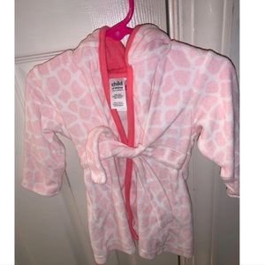 baby girl pink bath robe